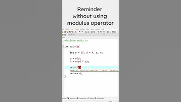 Find reminder without using modulus operator || C Programming || #BICTE #shorts
