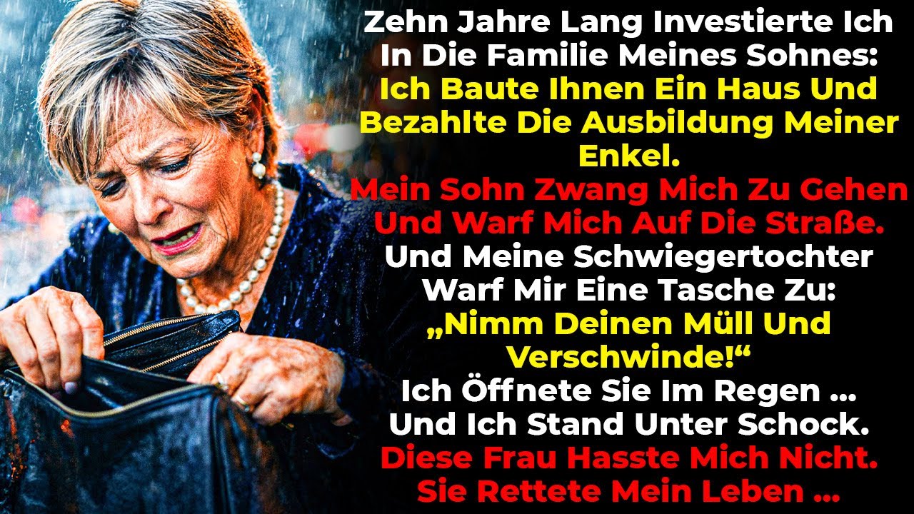 10 Jahre opferte ich alles für die Familie. Mein Sohn warf mich raus – was in der Tasche war...