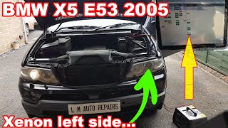BMW X5 Xenon low beam not working... Fault finding and repair.