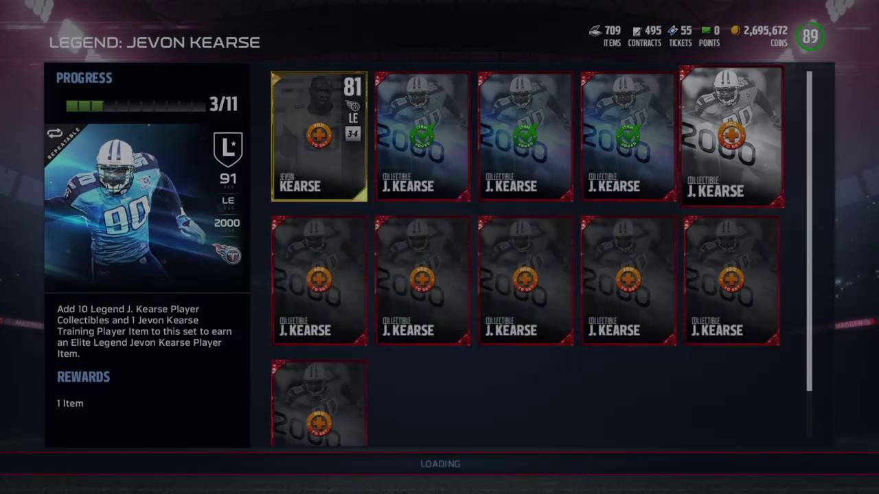 Madden NFL 17 Jevon Kearse Legend Set Collection Madden MUT 17