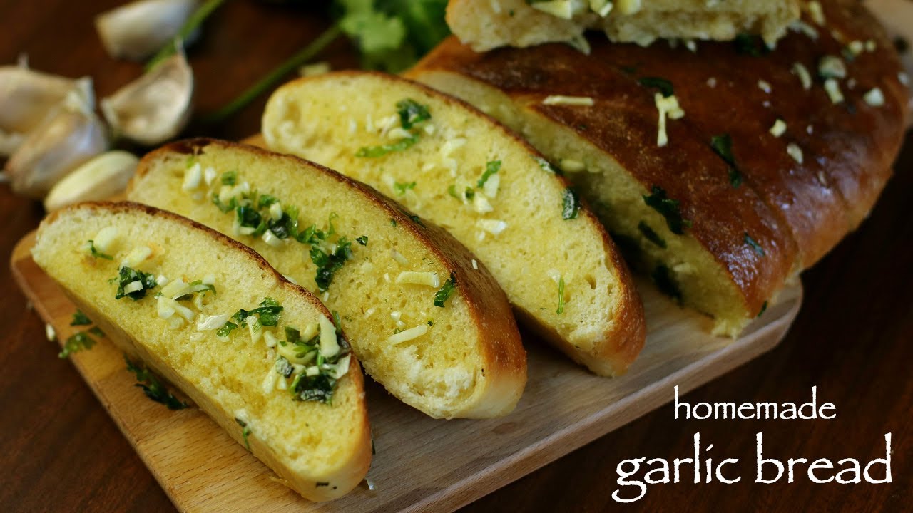 homemade garlic bread recipe | simple & easy garlic bread recipe | Hebbar Kitchen