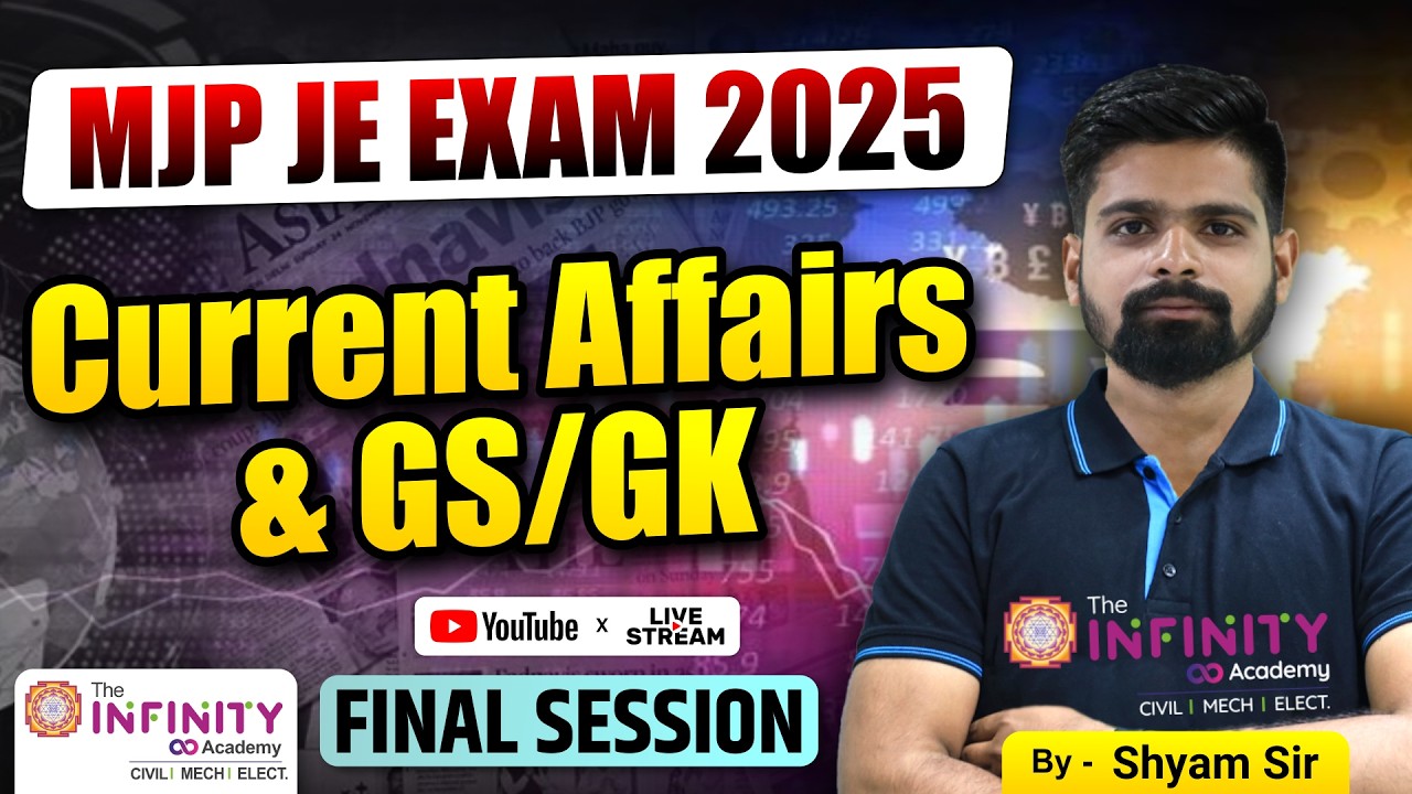 MJP EXAM 2025 | Current affairs last 3 month | GS GK | mjp je mjp cea | most imp topic | part 3