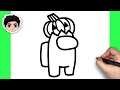 How To Draw Among Us Character (with Halloween Pumpkin hat) - Easy Step By Step Tutorial