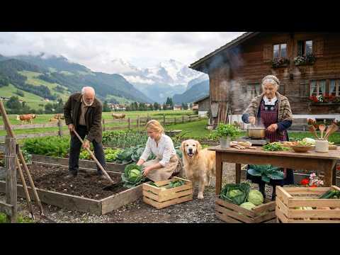 Peaceful Swiss Countryside Life: Harvesting Fresh Vegetables, Cooking & Feeding Farm Animals
