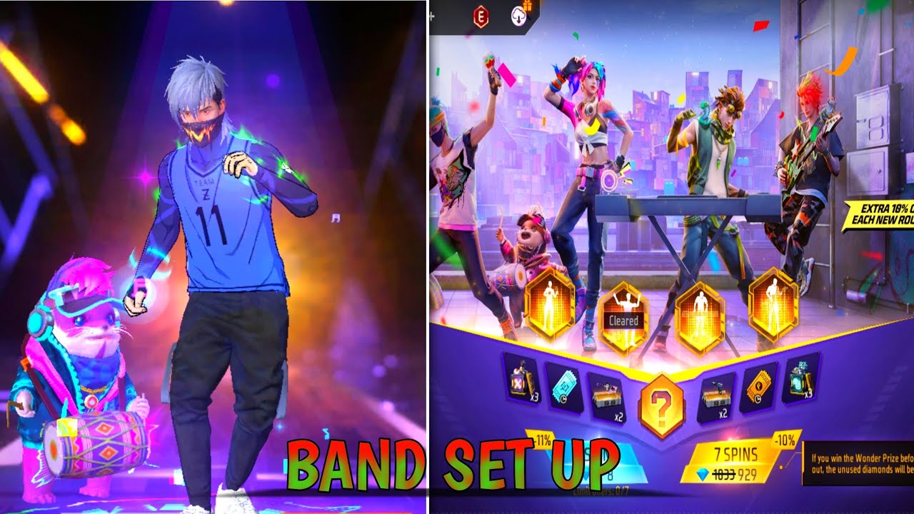 BAND SET UP EMOT EVENT | FREE FIRE BAND SET UP EVENT | NEW BAND COLECTION - Raju Gamingx