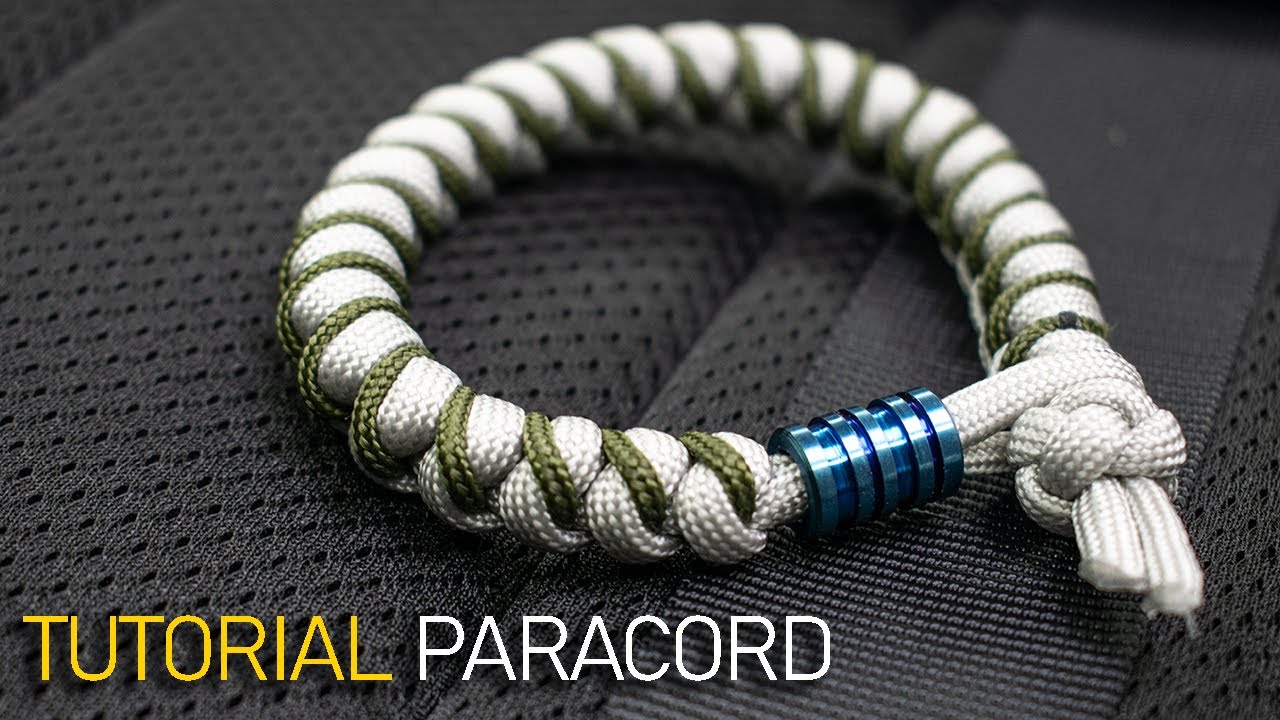 Pulsera paracord nudo, serpiente, con pieza de titanio