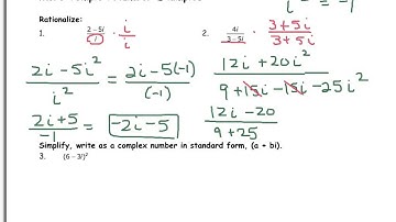 Video P6 Part II Complex Numbers