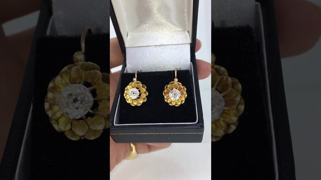 Boucles D'oreilles Pendantes En Or 18K Perles Victoriennes - Napoléon III - Vintage France
