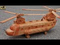Wood Carving - Boeing CH-47 Chinook Helicopter Wooden - Amazing Woodworking Project | Wood World