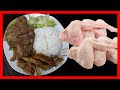 Alitas de Pollo con Arroz y Papas Fritas