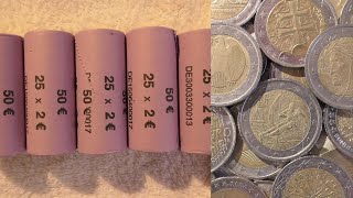 Münzrollenjagd | Coin Roll Hunting #18 Viele Sondermünzen (125x 2 Euro)