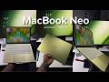 Macbook Neo aesthetic unboxing 🍋 (citrus, 256gb) | quick set-up &amp; impressions #macbookneo #unboxing