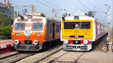 Different Model Beautiful EMU Trains of Sealdah Main Line Skipping Through Railgate Dangerously 