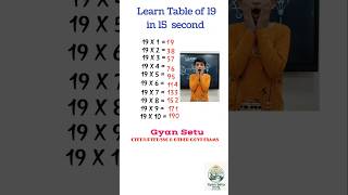 Learn Table of 19 in 10 second 😯 #multiplication #mathstricks #uptet #gomath #mathapp #yaymath