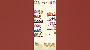 Bird sort color game level 826 #games #colorgame #leveldesign #gaming #gameartdesign