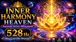 528Hz Miracle Frequency ✨ Divine Lotus of Inner Harmony LIVE