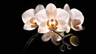 White Orchid 4K Screensaver for Frame TV | Elegant Floral Art on Black Background screenshot 5