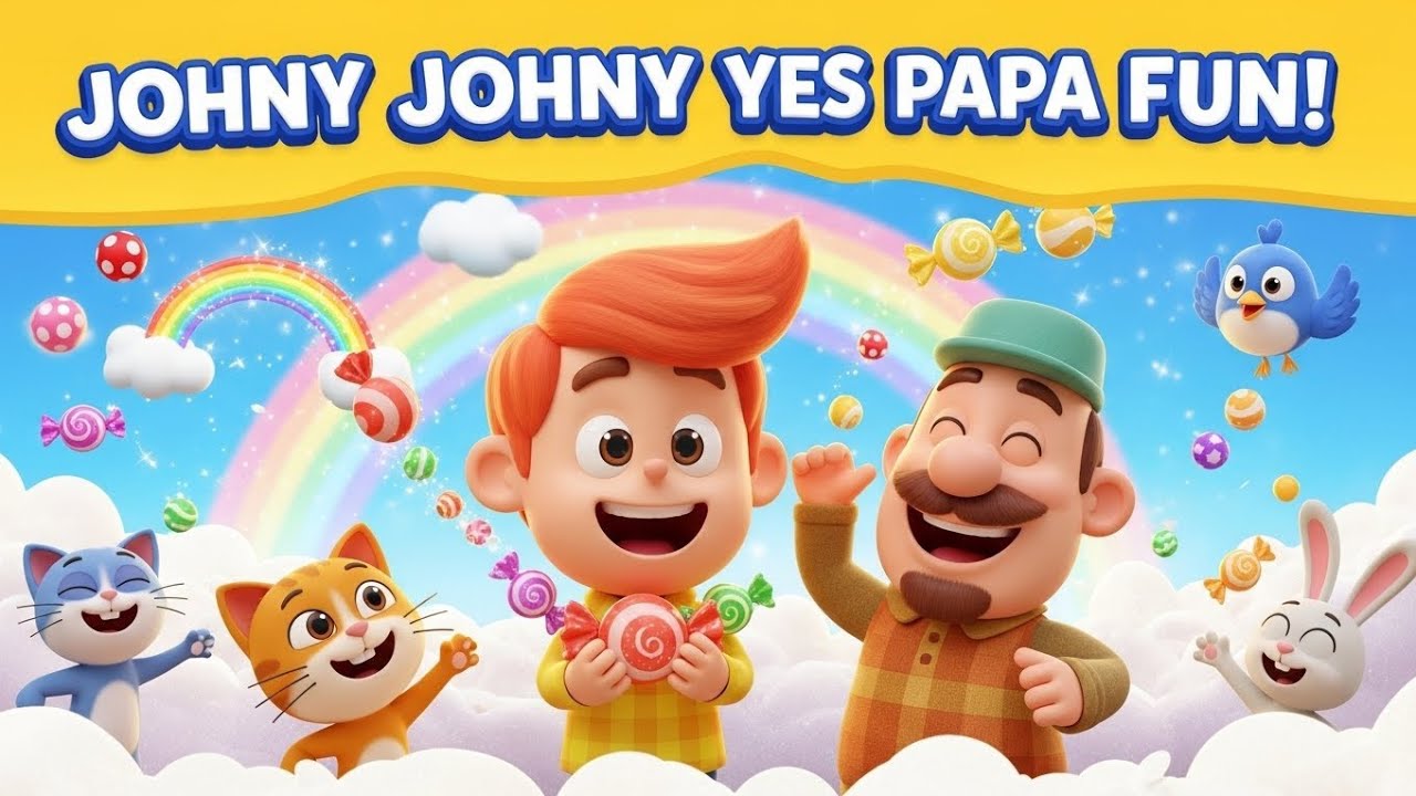 Johny Johny Yes Papa 🍭 | Fun Sharing Song for Kids 😄 | 3D Cartoon Nursery Rhyme