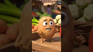 😂 Potato, Tomato & Eggplant Escape | Funniest Vegetable Story 🥔🍅🍆. #cartoonstory
