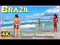 【4K】WALK  BRAZIL BEACH 4K VIDEO TRAVEL Vlog SLOW TV FLORIPA