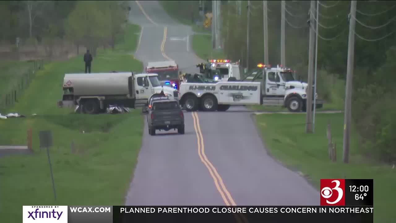 Fuel truck crash closes Charlotte road - YouTube