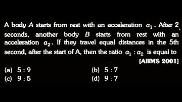 KM DTS 30 Q8 A body A starts from rest with an acceleration a₁. After 2 seconds, another body B