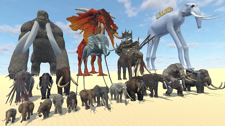 Elephant, Mammoth & Monster Elephant Size Comparison - 3D Animation Comparison