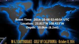 M 6.2 earthquake - gulf of california october 8, 2014