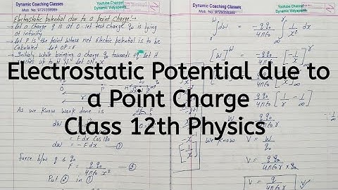 Electrostatic Potential due to a Point Charge, Chapter 2, Electrostatic Potential, Class 12 Physics