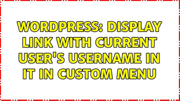 Wordpress: Display link with current user