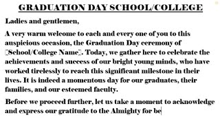 #Graduation day anchoring script