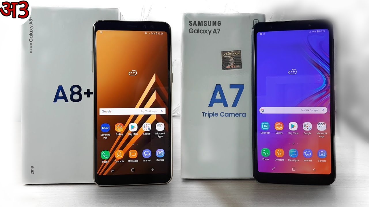 Galaxy A7 2018 vs A8+ (A8 Plus) Full Comparison - YouTube