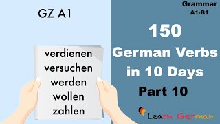 150 Verbs in 10 days Part 10 | Goethe Zertifikat A1 | Learn German | A1-B1 | Grammar screenshot 4