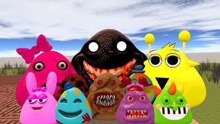 😱SPARTAN KICKING POU BOU FAMILY FROM BOUS REVENGE Of POU and SPRUNKI POU in BIG MAZE Garrys Mod!