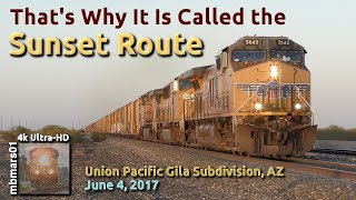 [5D][4k] That's Why It Is Called the Sunset Route, UP Gila Subdivision, 06/04/2017 ©mbmars01
