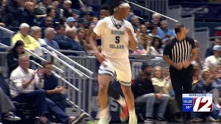 Hinton, Cochran lead way as URI defeats Stonehill 80-57