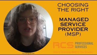 Choosing the Right Managed Services Provider (MSP)
