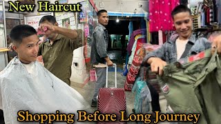 Shopping Before My First Long Journey ||New Haircut || Bought Same Dress With Pom Pom ||Village Life