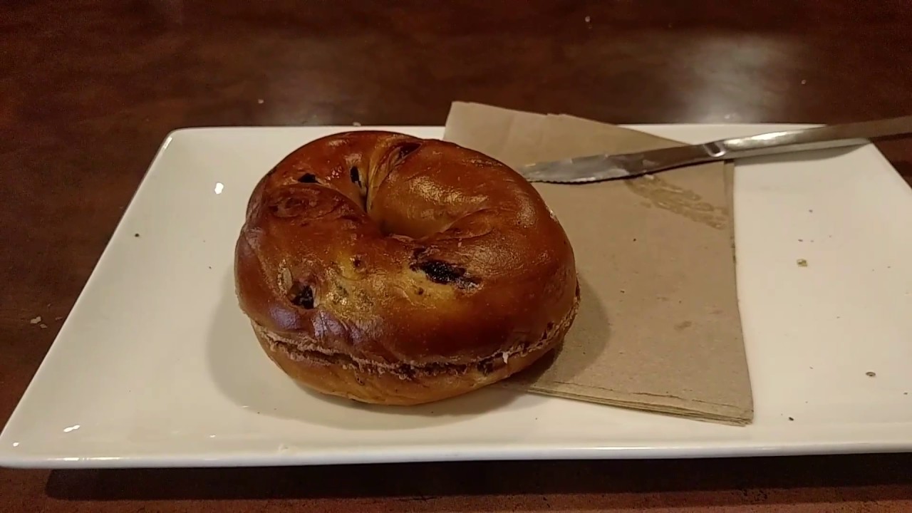 Blueberry bagel at Panera Bread YouTube