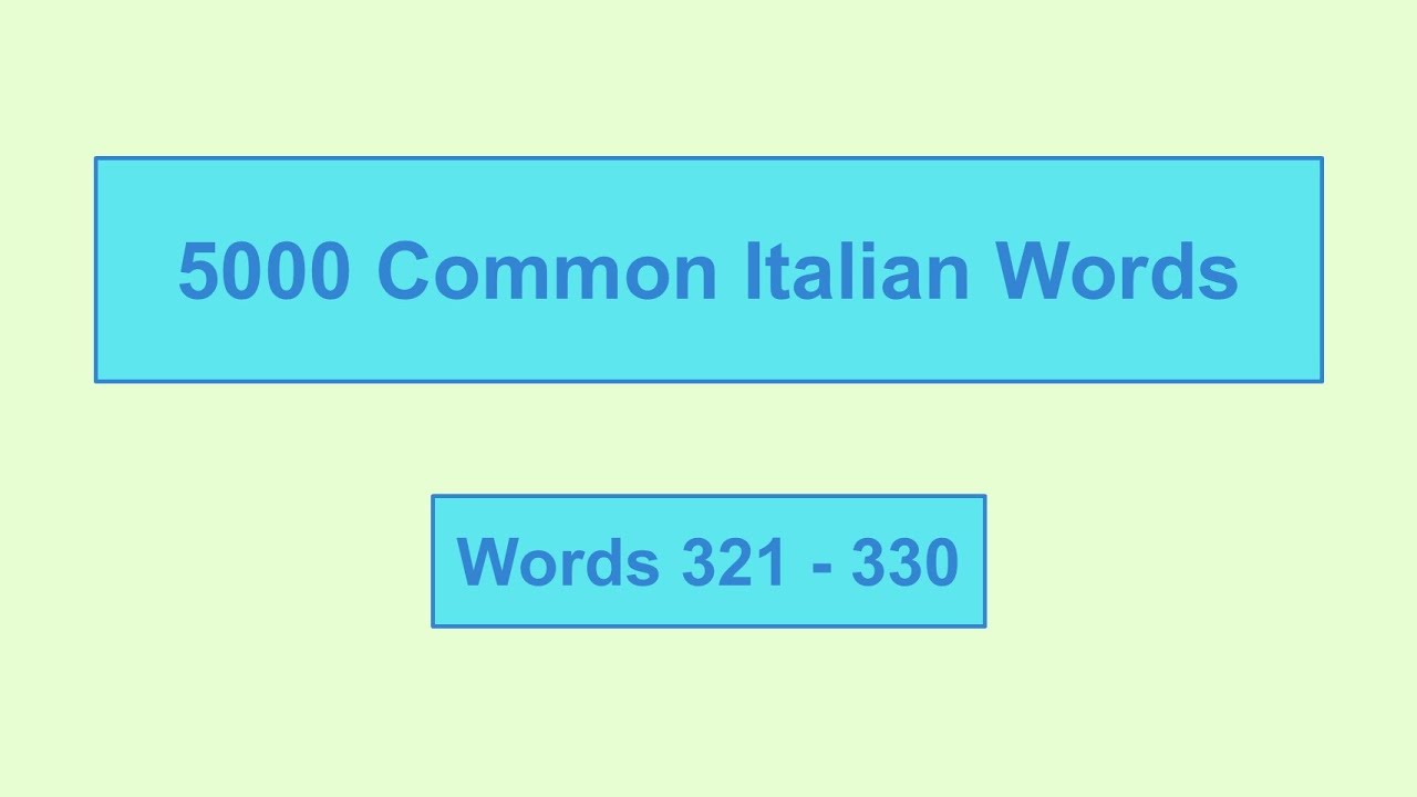5000 Common Italian Words - Lesson 033 - YouTube