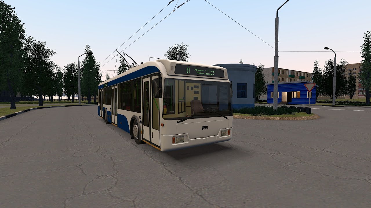 Поездка на БКМ 32100 по 11 маршруту по карте Балаково (Alternative trolleybus)