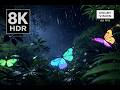 Glowing Rain Forest Night  Butterflies &amp; Deep Sleep Sounds