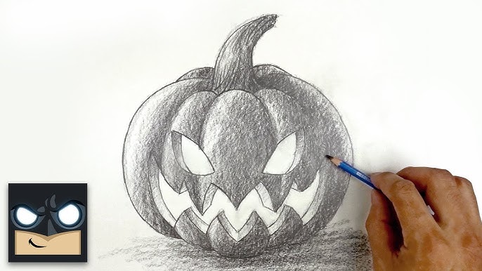 EASY How to Draw HALLOWEEN PUMPKIN FACE - Scary ...