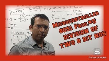 Microcontroller 8051 prog # 4 # Division of Two 8 bit nos. By Prof. Ashish Bhande
