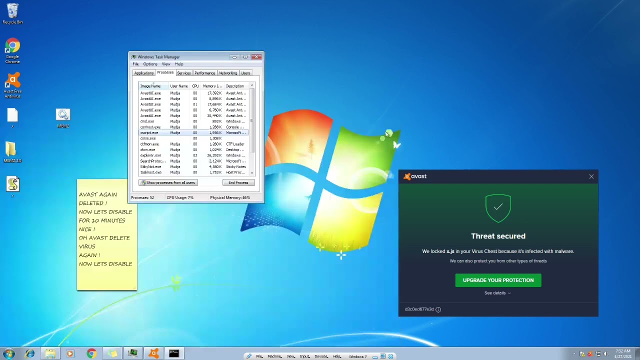 MEMZ Trojan VS Avast antivirus (test)