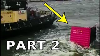 Container Blown in the water by 12 Beaufort windgust! PART2