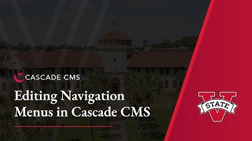 Editing Navigation Menus - Cascade CMS