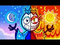 Max Starts The Weather War - DAY VS NIGHT Pencilanimation Funny Animated Film