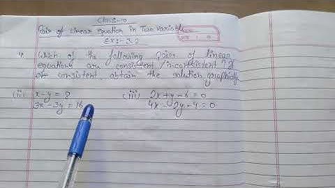 Which of the following pairs of linear equations are consistent/inconsistent? (ii) (iii) Answer