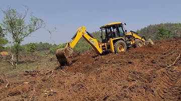 jcb digging and removing tree roots